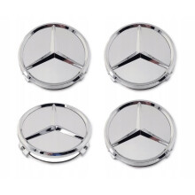 Uudet 4 kpl 75 mm:n Star Benz -logolla ja hopeisilla vannekapseleilla ja -tunnuslevyillä MERCEDES SPRINTER/VITO -malliin.