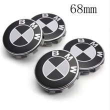 Set di 4 coprimozzi centrali bianchi e neri da 68 mm per BMW MS47 FR