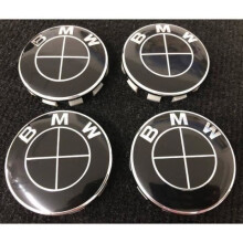 Mango - 4x Emblema Central de Roda BMW Preto 68mm