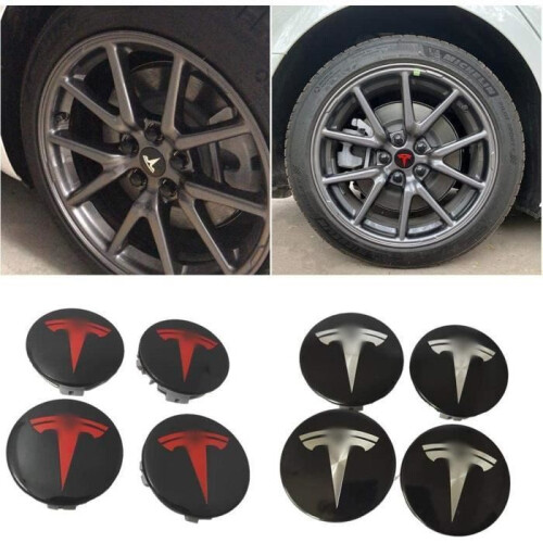 Ανταλλακτικό Tesla Model X 3 SY - Σετ 4 κεντρικών καπακιών ζαντών αλουμινίου 56mm - Μαύρο 2