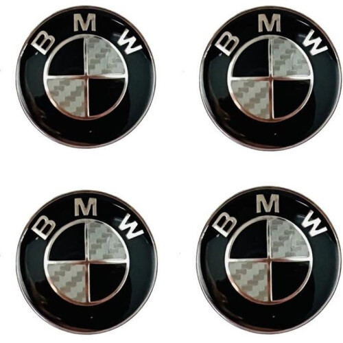τεμάχια λογότυπο BMW 56 χιλ. Καπάκι κέντρου τροχού, έμβλημα ζάντας, μαύρο σήμα τρο 1