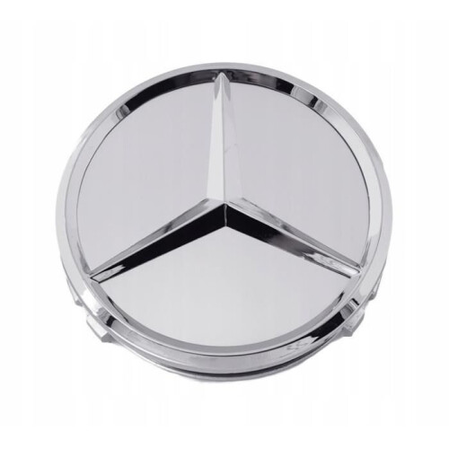 Νέα 4 τεμάχια 75 χιλιοστών λογότυπο Star Benz ασημένια καλύμματα κέντρου τροχού έμβλ 1