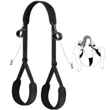 Kit de restricții BDSM pentru bondage cu cătușe pentru încheieturi, eșarfă pentru picioare, cleme pentru guler și mameloane, set