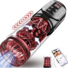 Male Masturbator with APP Control, 7 Modes Thrusting Rotating Suction Vibration, Waterproof Stroker with LCD