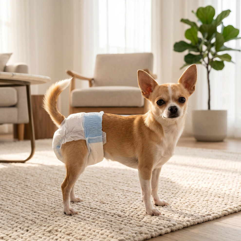 Pawhut Disposable Dog Diapers Female Dog Nappies 48 Count, Xs, 15-33 Cm