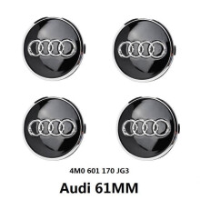 Set van 4 wieldoppen, vervanging voor Audi 61mm 4M0 601 170 JG3