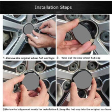 4-delige wieldoppen voor Citroën 60mm C1 C2 C3 C4 C5, aluminium ABS wieldoppen, zwart