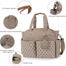 Wickeltasche, 13 Fächer, mehrere Aufbewahrungsmöglichkeiten, Stilltasche, Reise-Wickeltasche mit Schultergurt, Beige