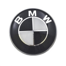 Ασπρόμαυρο λογότυπο BMW, έμβλημα καλύμματος κεντρικού τροχού 68 mm