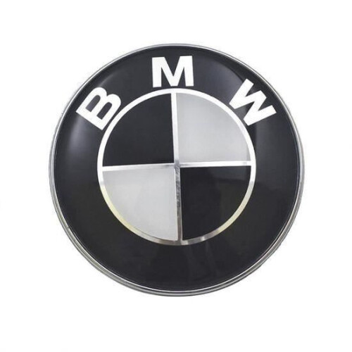 Ασπρόμαυρο λογότυπο BMW, έμβλημα καλύμματος κεντρικού τροχού 68 mm