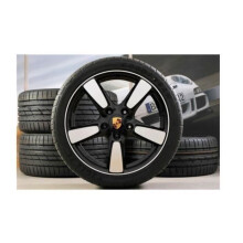 Wheel caps - Porsche - 76 mm - Set of 4 - Black - ABS