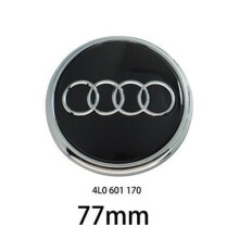 kpl mustia 77 mm:n Audin pyörän keskimerkin napakapseleita Q7:lle 4L0 601 170