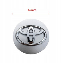 Nuovo emblema per coprimozzo ruota centrale TOYOTA con logo argento da 62 mm (4 pezzi)