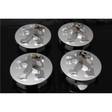 x Peugeot 60mm hoogwaardige lichtmetalen wieldopjes, grijze chromen logo-embleemcovers voor Peugeot