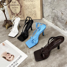 (gold, 37) Fashion Square Toe High Heel Sandals, Influencer Style, European Runway Design, Women Sizes 35-42
