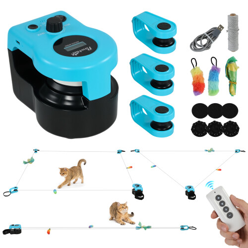 PawHut PawHut Automatic & Remote Control Interactive Cat Toy DIY Track Mouse Sound 1