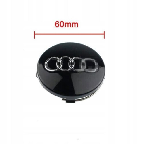 4 τεμάχια 60 χιλιοστών μαύρο λογότυπο AUDI καλύμματα ζαντών κέντρου τροχού επένδ 1