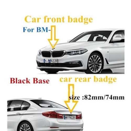 Emblema per auto 82mm/74mm - Base nera - Per E46 E39 E38 E90 E60 Z3 Z4 X3 X5 X6 1