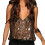 Sparkly Sequins Vest Sheer Mesh Beaded Spaghetti-black gold M 1
