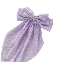 Temperament Ribbon Bowknot Hair Clip Large Size Barrette-Purple