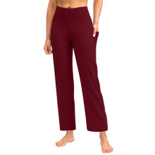 Women's yoga pants, wide-leg pants, comfortable,-Burgundy M