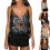 Sparkly Sequins Vest Sheer Mesh Beaded Spaghetti-black gold M 3
