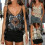 Sparkly Sequins Vest Sheer Mesh Beaded Spaghetti-black gold M 4