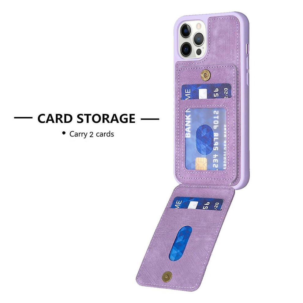 Compatible Iphone 15 Pro Frosted Card Bag Phone Case With Holder: Purple 4906754171729