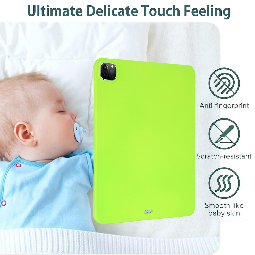 Compatible Ipad 10.2 2021 / 2020 / 2019 Oil Spray Skin-Friendly Tpu Tablet Case:fluorescent Green 7541443387493