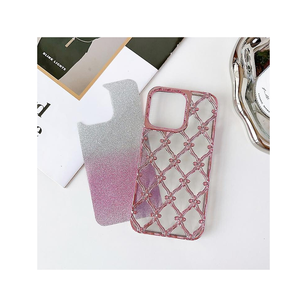 Compatible Iphone 13 Star Flower Electroplated Tpu Phone Case With Gradient Glitter Paper: Silver 4906754171675