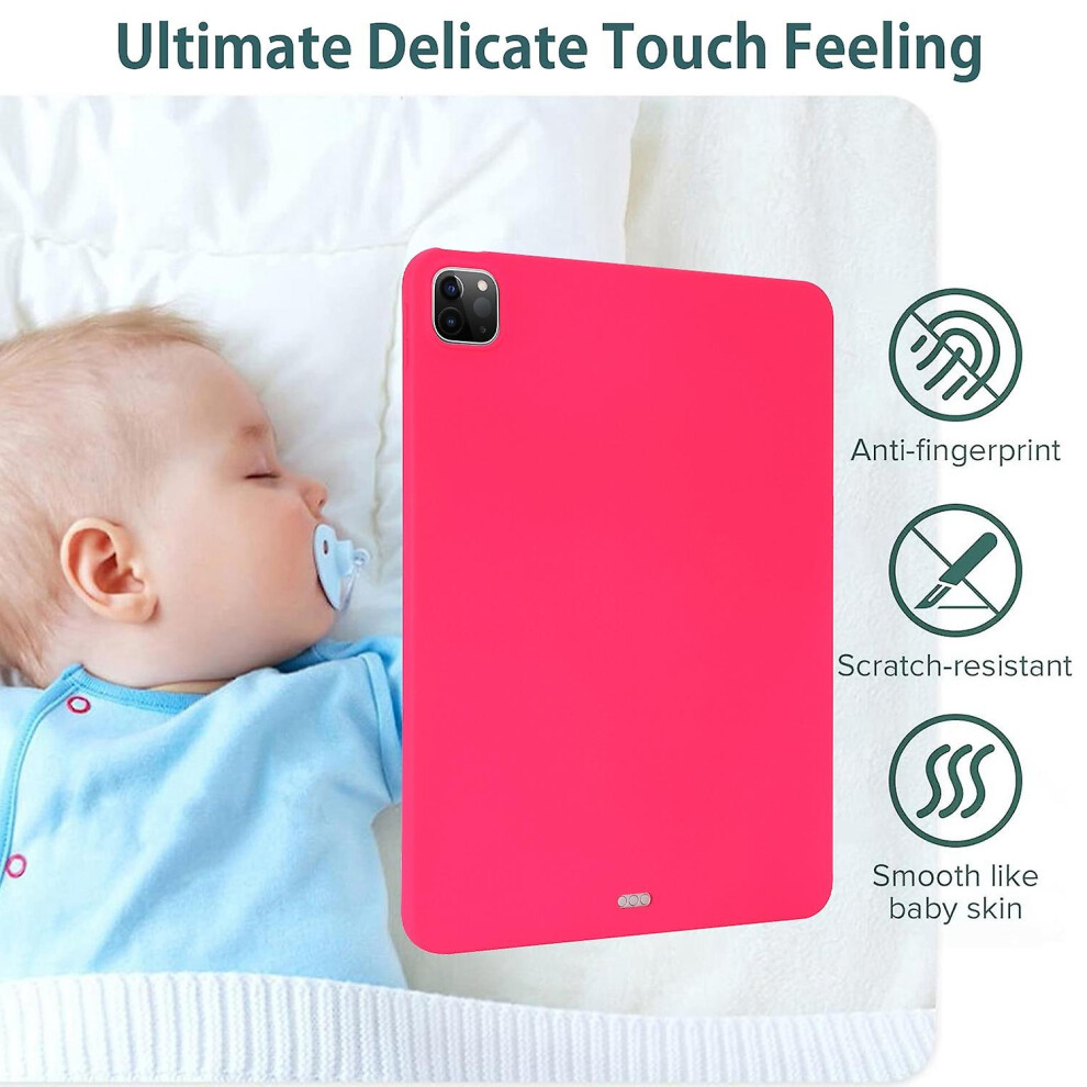 Compatible Ipad 10.2 2021 / 2020 / 2019 Oil Spray Skin-Friendly Tpu Tablet Case:rose Red 7357467399431