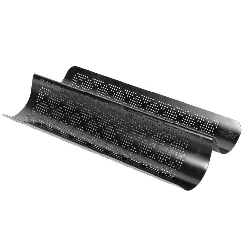 Kaiser KAISER Baguetteform perforiert für 2 Baquettes schwarz