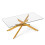 Mesa de centro rectangular de cristal, dorada, 120 x 60 cm 1