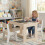 Kindertischset mit 2 Stühlen, doppelseitige Tischplatte 4