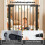 Puerta de escalera sin taladro, 75-82 cm, cierre automático, color negro 4