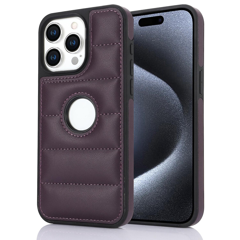 Compatible Iphone 15 Pro Piano Key Hollow Cutout Pu Phone Case:dark Purple 5011540333379