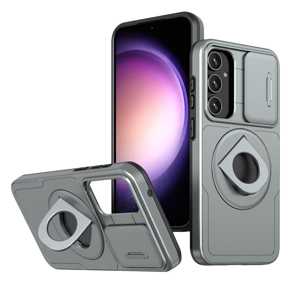 Compatible Samsung Galaxy A14 Camshield Magsafe Ring Holder Armor Phone Case: Grey 4327262186539