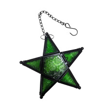 Sturdy Iron Hanging Candle Holders Star Shape Unique-Green