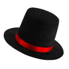 Halloween Make Up Hat Dancing Party-black red ribbon