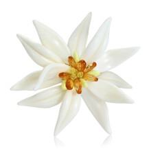 Lightweight Enamel Edelweiss Pin Brooch Easy to Wear on Any