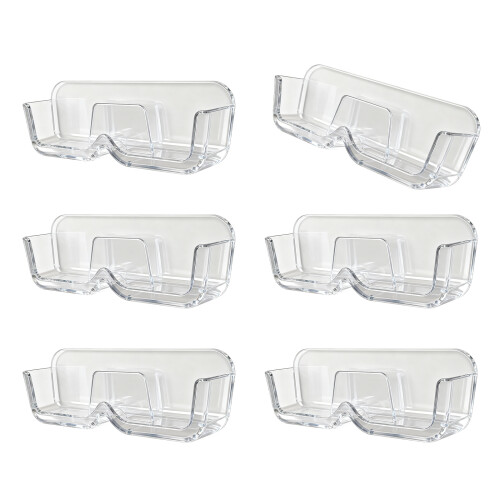 6PCS Wall Mounted Glasses Storage Case Easy Installation-Clear