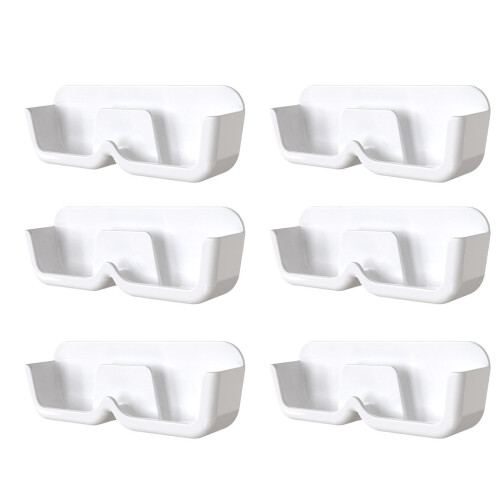 6Pack Multiuse Wall Mounted Glasses Organizer Box Display-White