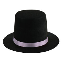 Adjustable Magicians Hat Stage Performances Hat-black pk ribbon