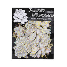 Artistieke boek esthetische sticker decoratieve-Onder pioenrozen