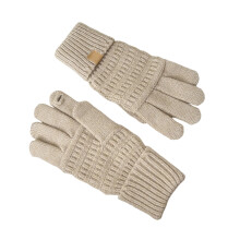 Verdickte Handschuhe, warme Strickhandschuhe,-Beige OS