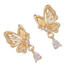 Sporty Alloy Earbud Stabilizers With Crystal Embellishment-Gold