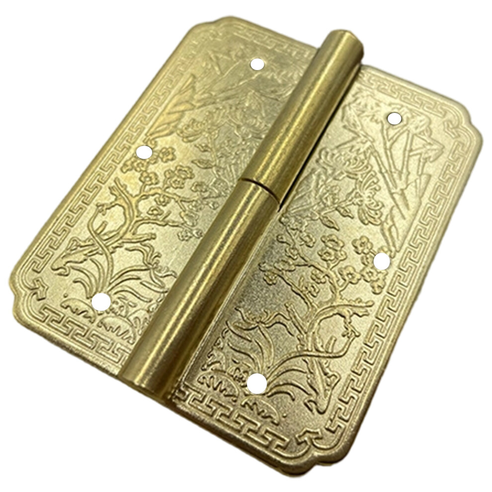 Jewelry Box Hinges Antique Carved Metal-Plum Flower Bam 7627001452763