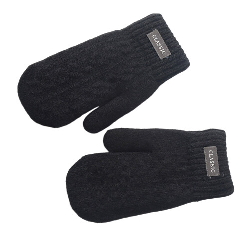 Men Multifunction Winter Gloves Double Layers Acrylic-Black