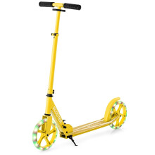 Patinete plegable con capacidad de 110 kg, 2 ruedas LED, altura ajustable
