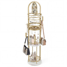 Expositor de joyas giratorio de 360 grados con soportes para pendientes y collares